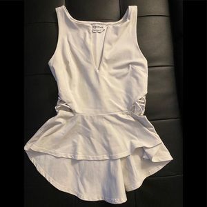 bebe high- low peplum top